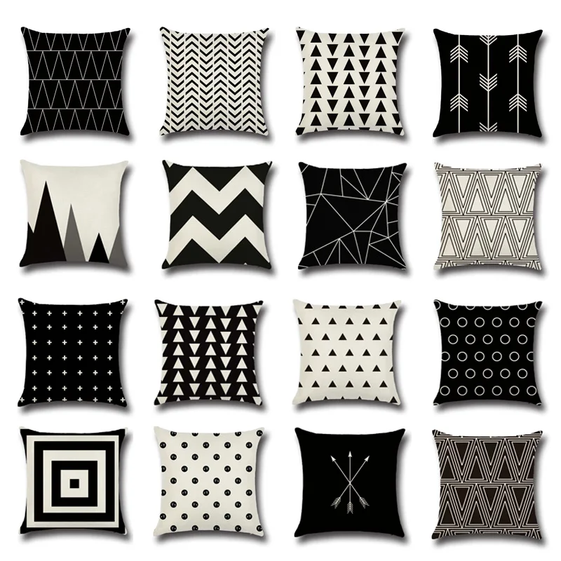 Cotton Linen Geometric Cushion Cover Black White Pattern Cushion Case Printed Car Sofa Seat Throw Pillow Case 45*45cm
Cotton Linen Geometric Cushion Cover Black White Pattern Cushion Case Printed Car Sofa Seat Throw Pillow Case 45*45cm