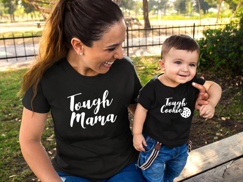 Tough Mama Tough Cookie Mother and Son/Daughter Matching Set Mom and Baby Shirts Summer Short Sleeve Kids and Mom's Outfits
Tough Mama Tough Cookie Mother and Son/Daughter Matching Set Mom and Baby Shirts Summer Short Sleeve Kids and Mom's Outfits