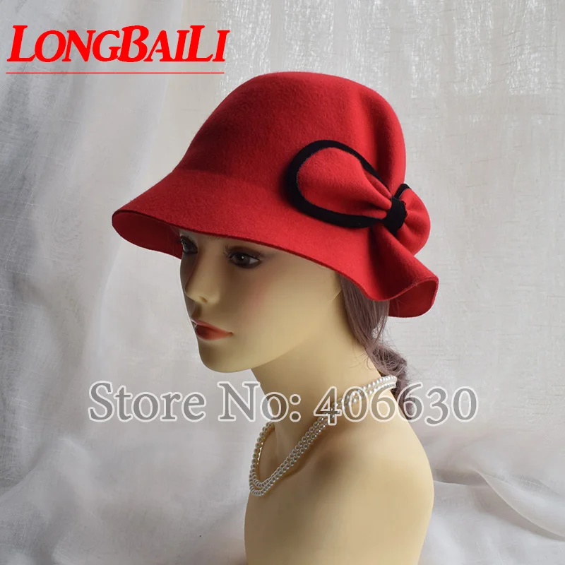 Winter Womens Wool Cloche Hats Felt Chapeu Bow Bucket Caps Female Free Shipping SDDW071
Winter Womens Wool Cloche Hats Felt Chapeu Bow Bucket Caps Female Free Shipping SDDW071