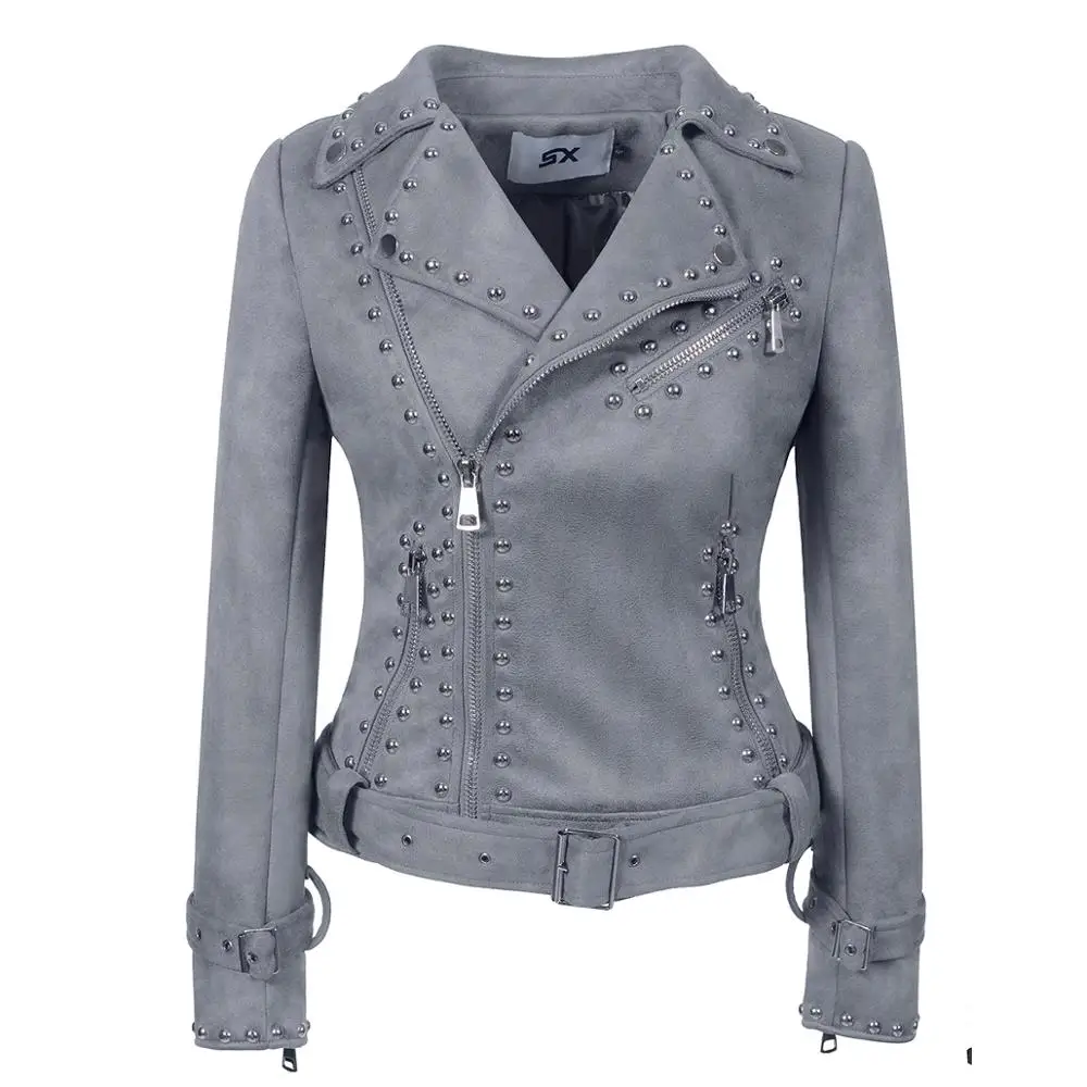 SX 2019 New Women Autumn Winter Suede Fabric Jackets Lady Fashion Matte Motorcycle Coat Biker Gray outerwear
SX 2019 New Women Autumn Winter Suede Fabric Jackets Lady Fashion Matte Motorcycle Coat Biker Gray outerwear