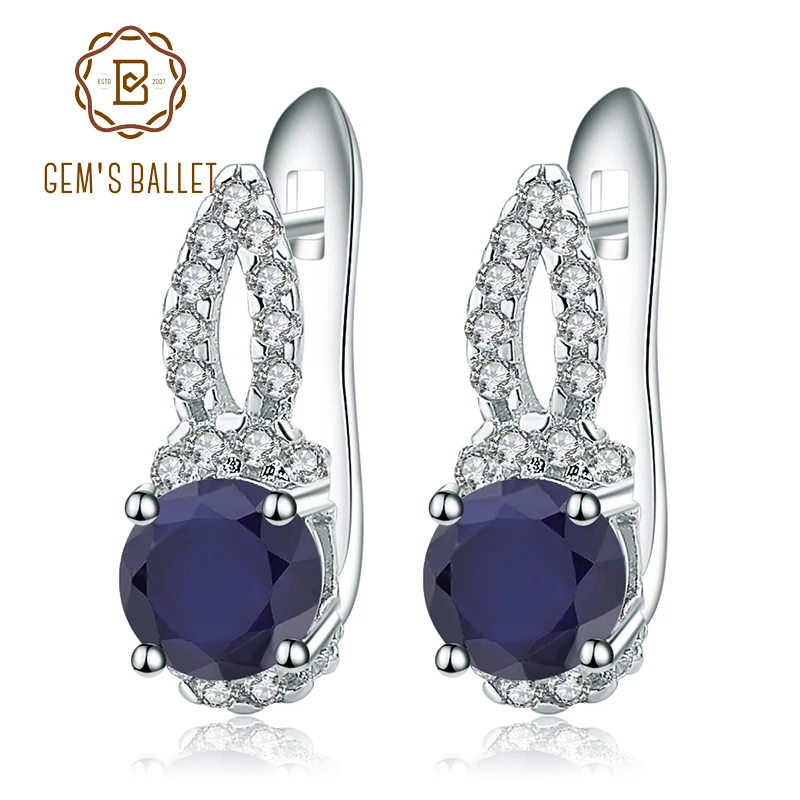 GEM'S BALLET 925 Sterling Silver Stud Earrings 2.63Ct Natural Blue Sapphire Gemstone Engagement Earrings for Women Fine Jewelry
GEM'S BALLET 925 Sterling Silver Stud Earrings 2.63Ct Natural Blue Sapphire Gemstone Engagement Earrings for Women Fine Jewelry