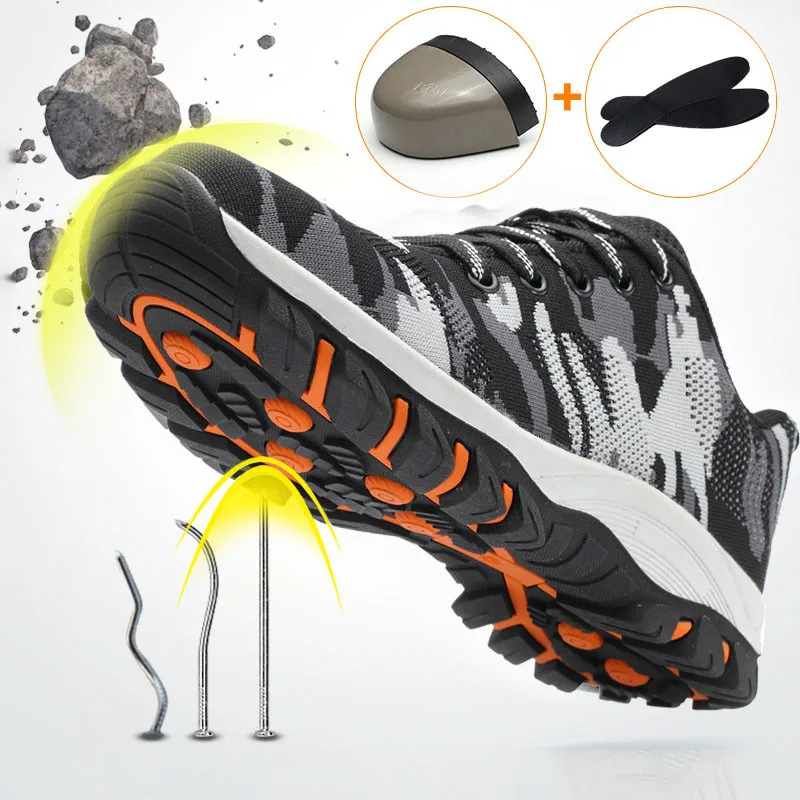 Construction Men's Outdoor Large Size Steel Toe Cap Work Shoes Men's Camouflage Puncture Safety Shoes Breathable Casual Shoes 
Construction Men's Outdoor Large Size Steel Toe Cap Work Shoes Men's Camouflage Puncture Safety Shoes Breathable Casual Shoes