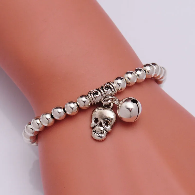 New Arrival Classic Skull Pendant Bracelet for Women/Men Antique Silver Color Bangle DIY Elastic Bead Pulseiras Drop Shipping
New Arrival Classic Skull Pendant Bracelet for Women/Men Antique Silver Color Bangle DIY Elastic Bead Pulseiras Drop Shipping