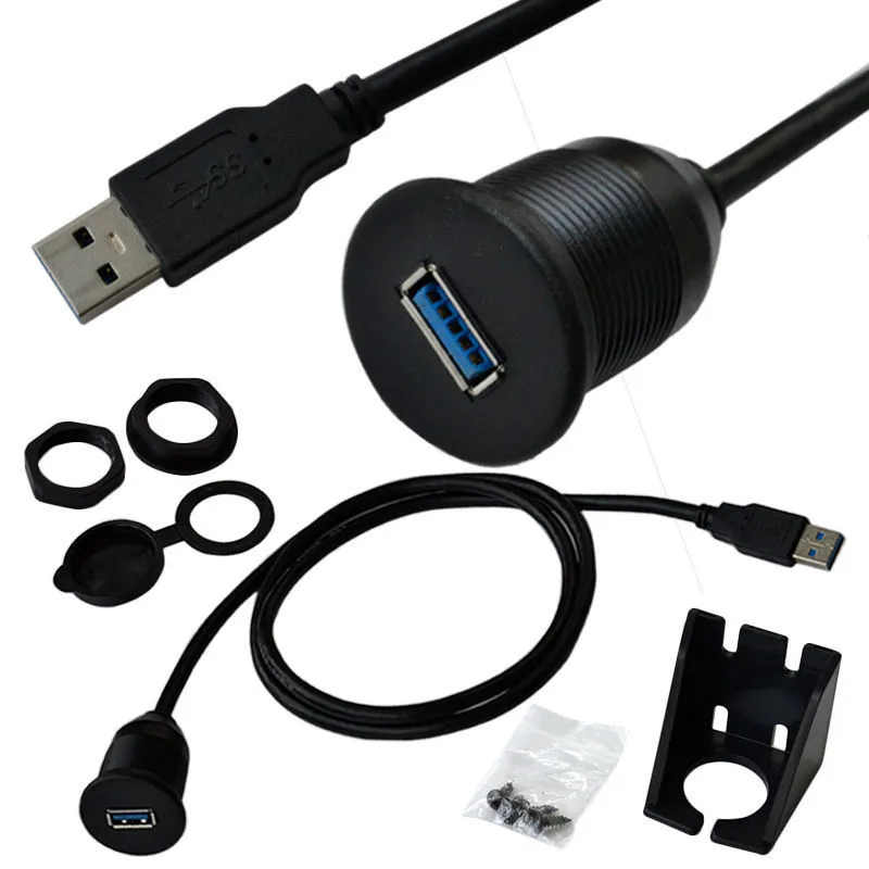 USB 3.0 Male to USB 3.0 Female AUX Flush Mount Car Mount Extension Cable for Car Truck Boat Motorcycle Dashboard Panel
USB 3.0 Male to USB 3.0 Female AUX Flush Mount Car Mount Extension Cable for Car Truck Boat Motorcycle Dashboard Panel