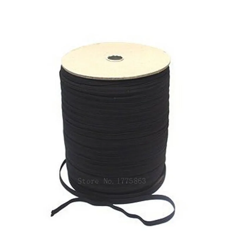 4mm wide (6 cord) Black Elastic Haberdashery - per 10 metres AA7627