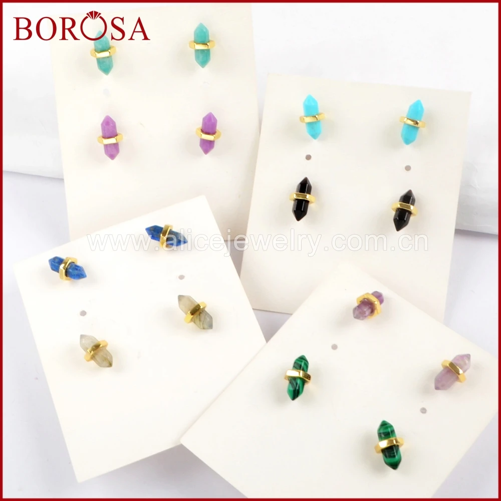 BOROSA 5Pairs Natural Multi-kind Natural Stone Faceted Point Earrings Druzy Agates Lapis Amazon Studs Earring Jewelry ZG0348
BOROSA 5Pairs Natural Multi-kind Natural Stone Faceted Point Earrings Druzy Agates Lapis Amazon Studs Earring Jewelry ZG0348