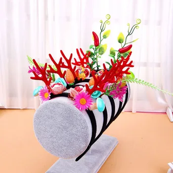 Woman Girl Elk Antlers Headband Headwear Flower Deer Horn Flower Hairbands Hair Accessories Halloween Party Favor
Woman Girl Elk Antlers Headband Headwear Flower Deer Horn Flower Hairbands Hair Accessories Halloween Party Favor