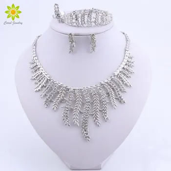 Silve Plated Bridal Jewelry Sets Leaves Shape Wedding Necklace Earrings Set African Beads Jewelry Sets Accessories
Silve Plated Bridal Jewelry Sets Leaves Shape Wedding Necklace Earrings Set African Beads Jewelry Sets Accessories