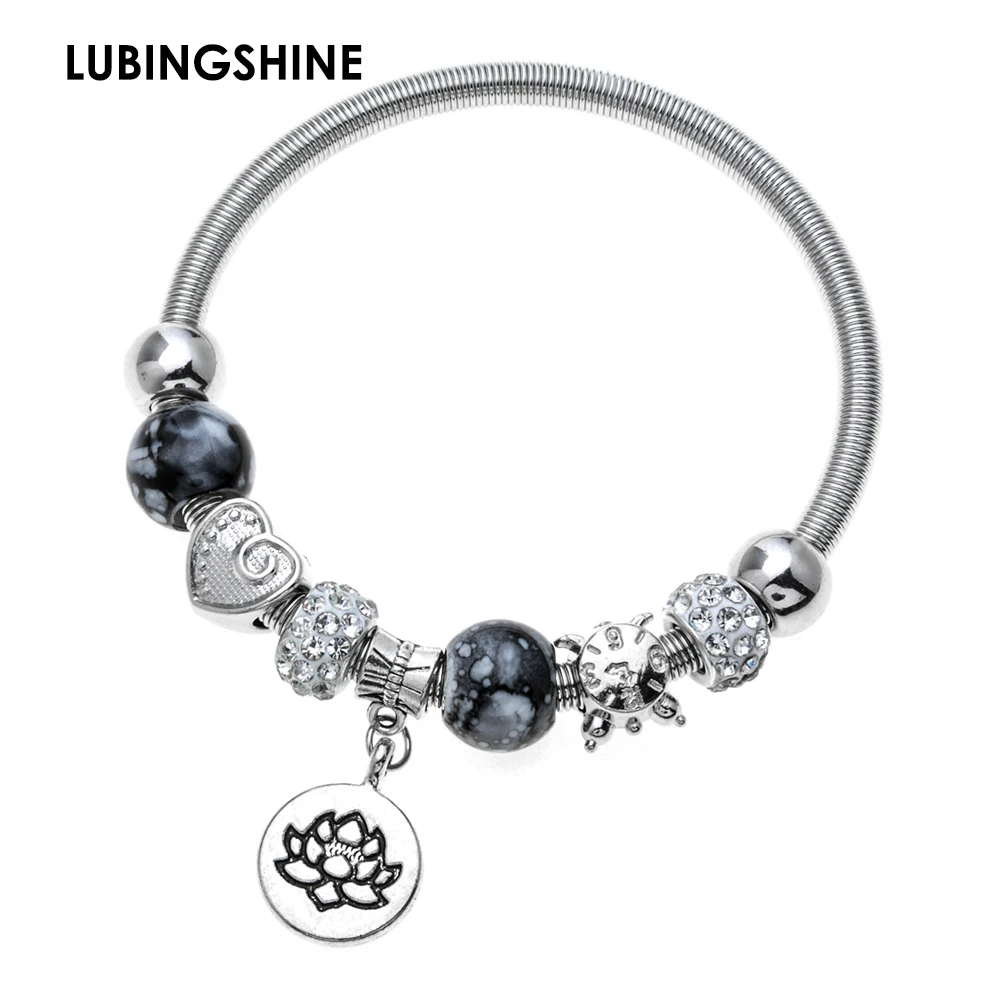 LUBINGSHINE Women Unique Silver Crystal Charm Bracelet Yoga Pendant for Women DIY Beads Bracelets & Bangles Party Jewelry Gift
LUBINGSHINE Women Unique Silver Crystal Charm Bracelet Yoga Pendant for Women DIY Beads Bracelets & Bangles Party Jewelry Gift