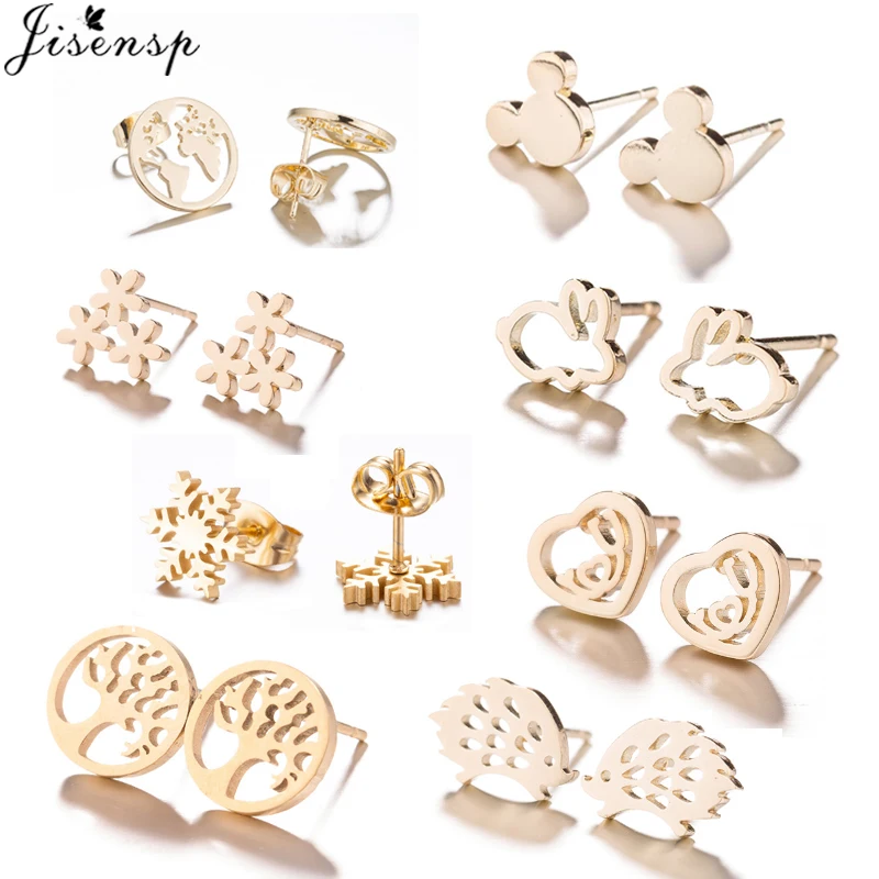 Jisensp Gold Stainless Steel World Map Earrings for Women Jewelry Cute Mickey Stud Earrings Rabbit Earings boucle d'oreille
Jisensp Gold Stainless Steel World Map Earrings for Women Jewelry Cute Mickey Stud Earrings Rabbit Earings boucle d'oreille