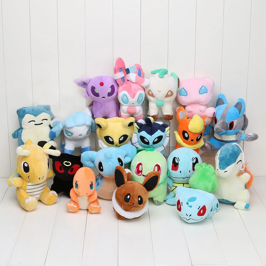 12-17cm eevee Plush Doll Toy Charmander Eevee Bulbasaur Dragonite Snorlax Lucario Cyndaquil Figure Toy Gift
12-17cm eevee Plush Doll Toy Charmander Eevee Bulbasaur Dragonite Snorlax Lucario Cyndaquil Figure Toy Gift