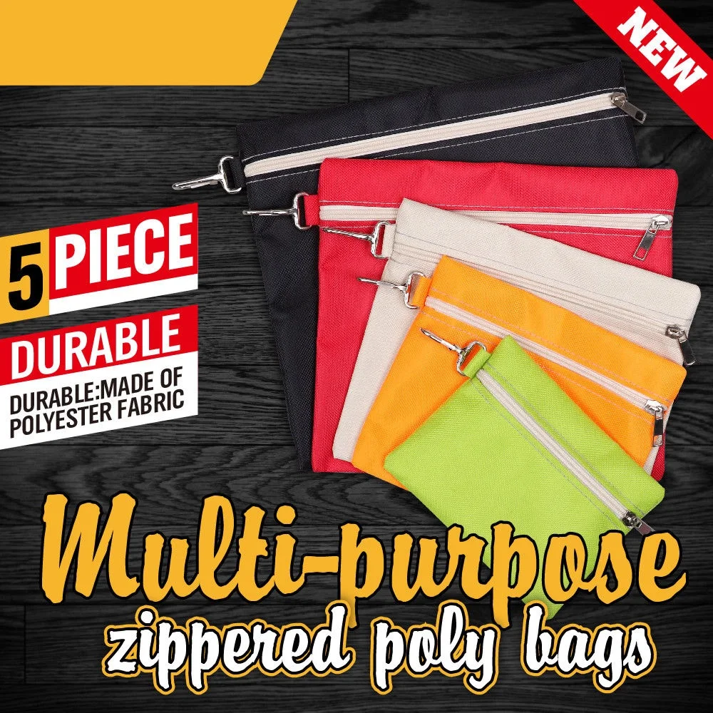 SEDY 5Pcs Multi-Purpose Zipper Tool Bags Set Organize Storage Pouch Canvas Tool Clip-On for Storing Screw Portable Tool Bag
SEDY 5Pcs Multi-Purpose Zipper Tool Bags Set Organize Storage Pouch Canvas Tool Clip-On for Storing Screw Portable Tool Bag