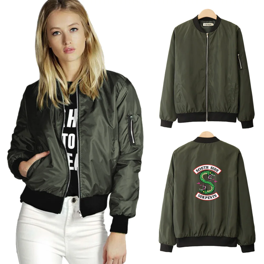 Spring 2019 Jacket Women Riverdale Bomber Jacket Spring Harajuku Streetwear Thin Tooling Jacket South Side Serpents Streetwear
Spring 2019 Jacket Women Riverdale Bomber Jacket Spring Harajuku Streetwear Thin Tooling Jacket South Side Serpents Streetwear