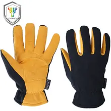 OZERO rękawice motocyklowe skórzane prawdziwej skóry jelenia odporne na zimno Motocross wyścigi motocyklowe konna narty Moto rękawiczki zimowe 8007(China)