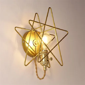 Metal Golden five Pointed star Wall lamp Modern Bedroom Wall Lamp Metal Aisle corridor decoration Home Lighting Art Ligh
Metal Golden five Pointed star Wall lamp Modern Bedroom Wall Lamp Metal Aisle corridor decoration Home Lighting Art Ligh
