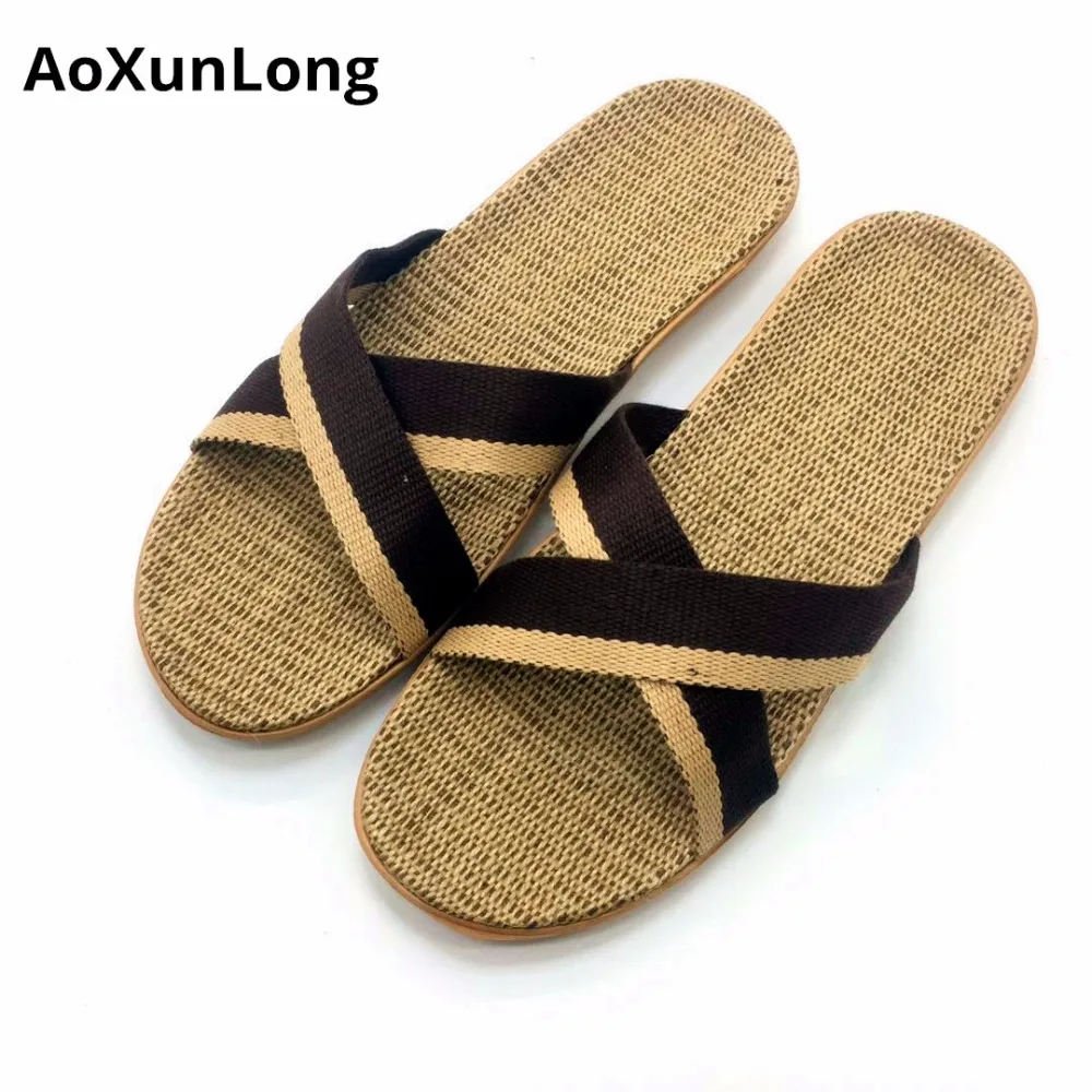 AoXunLong Men Summer Linen Weave Home Slippers Cloth Cross Men Indoor Floor Slides EU 40/45 Size Big House Non-Slip Hemp Slipper
AoXunLong Men Summer Linen Weave Home Slippers Cloth Cross Men Indoor Floor Slides EU 40/45 Size Big House Non-Slip Hemp Slipper