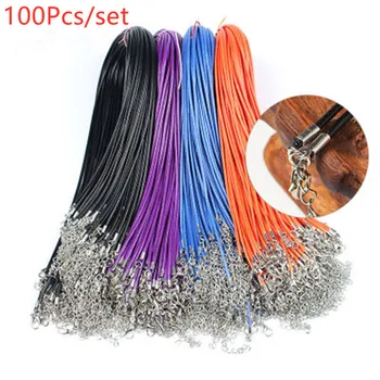 100pcs Lobster Clasps Leather Rope Necklace Dia 0.15cm Cotton Waxed Cord Thread Necklace Jewelry Color Random
100pcs Lobster Clasps Leather Rope Necklace Dia 0.15cm Cotton Waxed Cord Thread Necklace Jewelry Color Random