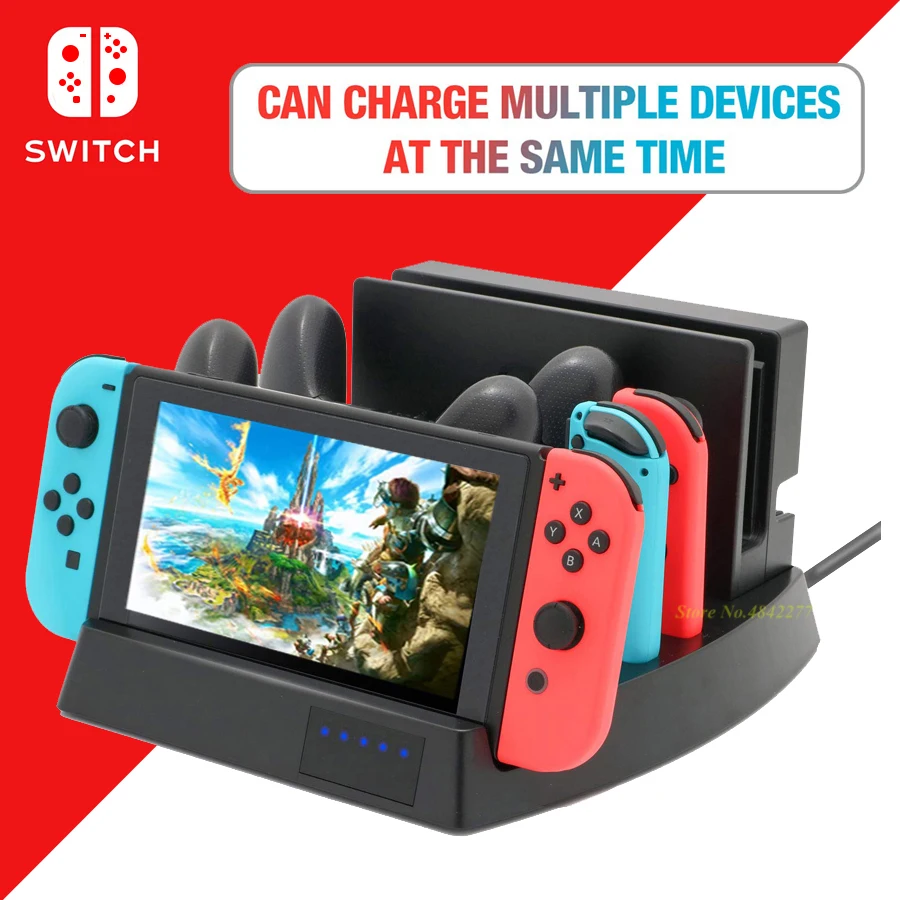 Базовая зарядная подставка Nintendo Switch для консоли Nintendoswitch 2 Pro контроллера Joycon и