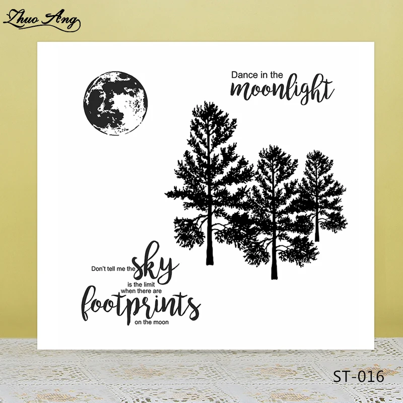 ZhuoAng Pine trees in the moonlight Clear Stamps/seals For DIY Scrapbooking/Card Making/Album Decorative Silicon Stamp Crafts
ZhuoAng Pine trees in the moonlight Clear Stamps/seals For DIY Scrapbooking/Card Making/Album Decorative Silicon Stamp Crafts