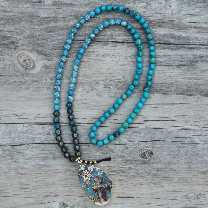 EDOTHALA 8MM Bohemia Beads Necklaces Blue Sea Sediment Imperial Stone & Blue Pyrite Beads Pendant Necklaces For Women Gift
EDOTHALA 8MM Bohemia Beads Necklaces Blue Sea Sediment Imperial Stone & Blue Pyrite Beads Pendant Necklaces For Women Gift
