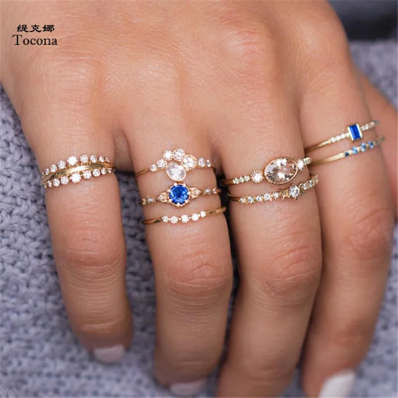 Tocona 8pcs/Set Vintage Antique Gold Blue Rhinestone Knuckle Finger Midi Rings Set for Women Bohemian Jewelry 5667
Tocona 8pcs/Set Vintage Antique Gold Blue Rhinestone Knuckle Finger Midi Rings Set for Women Bohemian Jewelry 5667
