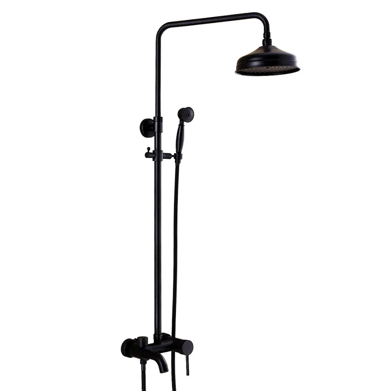 European black supercharged shower faucet Bathroom full copper cold and hot mixer shower faucet hotel hang a wall flower suit
European black supercharged shower faucet Bathroom full copper cold and hot mixer shower faucet hotel hang a wall flower suit