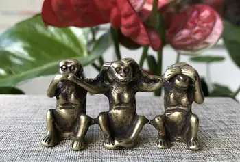 Pure Bronze Brass Chinese Zodiac 3 Don't Monkey Aniaml Statue Amulet Pendant
Pure Bronze Brass Chinese Zodiac 3 Don't Monkey Aniaml Statue Amulet Pendant