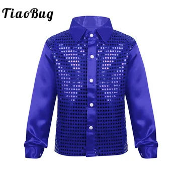 TiaoBug Kids Boys Shiny Sequin Long Sleeve Shirt Choir Jazz Dance Costume Child Stage Performance Hiphop Dance Top Rave Outfit
TiaoBug Kids Boys Shiny Sequin Long Sleeve Shirt Choir Jazz Dance Costume Child Stage Performance Hiphop Dance Top Rave Outfit