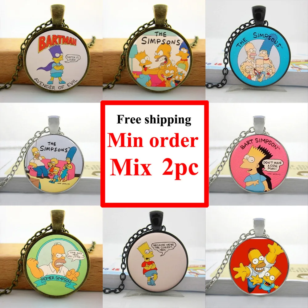 New Simpson Pendant Necklace Simpson Pendant Fashion Women Jewelry Girls Glass Cabochon Necklace HZ1
New Simpson Pendant Necklace Simpson Pendant Fashion Women Jewelry Girls Glass Cabochon Necklace HZ1