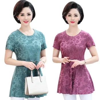 Summer Casual Tops For Women Pullover 2020 New Plus Size Middle Age Mother O-Neck Printed Short Sleeve T-Shirt 5XL 4XL
Summer Casual Tops For Women Pullover 2020 New Plus Size Middle Age Mother O-Neck Printed Short Sleeve T-Shirt 5XL 4XL