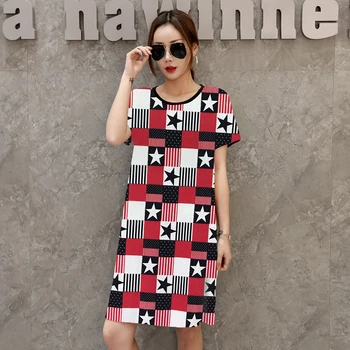 New summer 2019 Fashion Women short sleeve Dresses Plus Size Dress Loose girl casual tops tunic pullover elegant loose star 
New summer 2019 Fashion Women short sleeve Dresses Plus Size Dress Loose girl casual tops tunic pullover elegant loose star