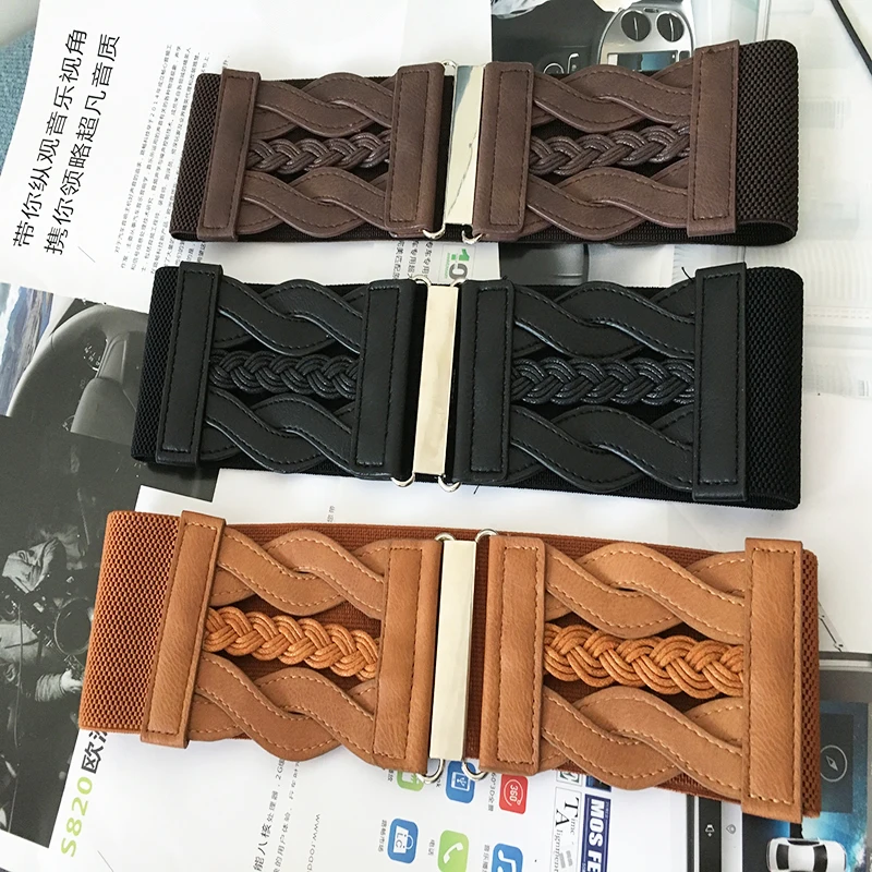 Wide Belts For Women Ladies dresses Fashion 2018 Designer brand Braided PU Leather Elastic Belt Waistband Womens Belts female
Wide Belts For Women Ladies dresses Fashion 2018 Designer brand Braided PU Leather Elastic Belt Waistband Womens Belts female