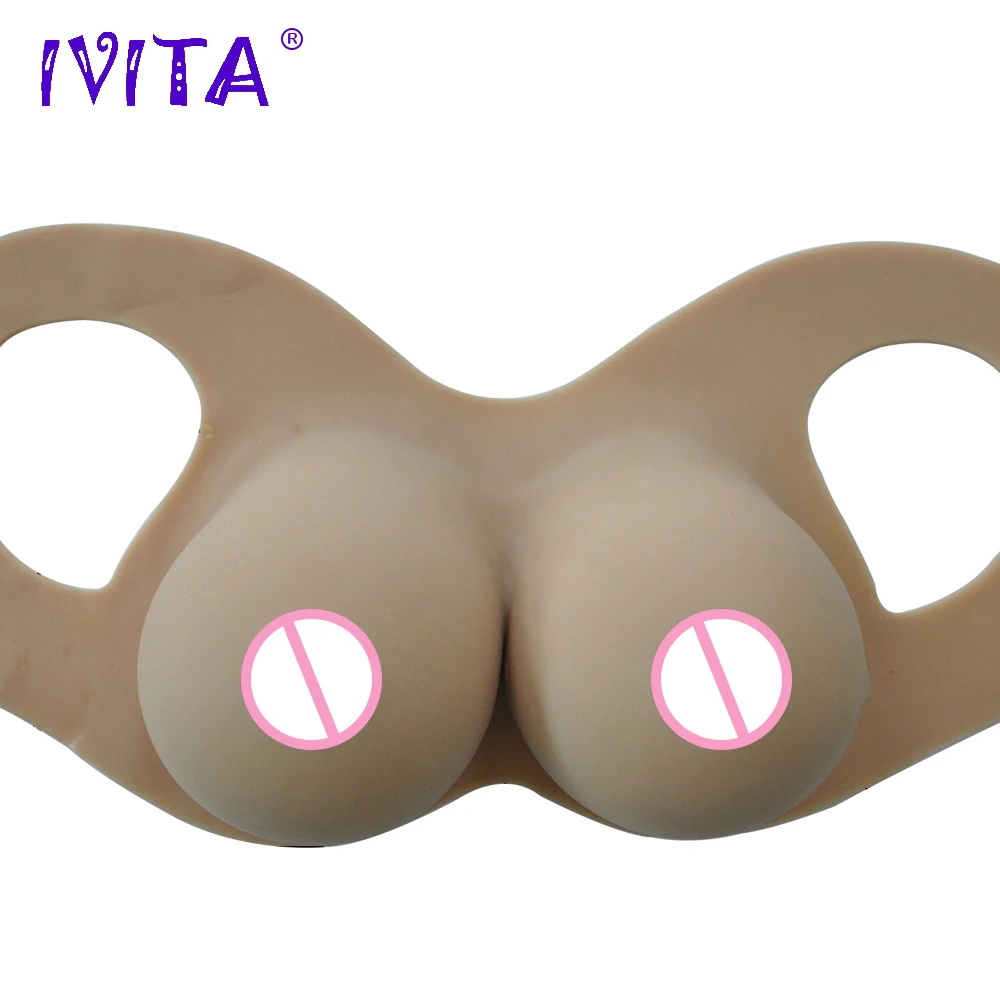 

IVITA 1800g Silicone Breast Forms Fake Boobs For Crossdresser Shemale Transgender Drag Queen Transvestite F Cup Breasts Big Tits