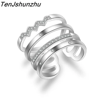 Crystal Opening Rings Exaggeration Multilayer 925 Sterling Silver Ring Wedding For Women Fashion Jewelry Bijoux jz236
Crystal Opening Rings Exaggeration Multilayer 925 Sterling Silver Ring Wedding For Women Fashion Jewelry Bijoux jz236