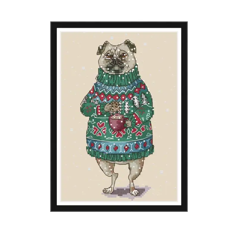 Joy Sunday Dog Drink Coffee Cross Stitch Fabric 14Ct 11Ct Printed Canvas Cross Stitch Kits Embroidery Needlework Sets Home Decor
Joy Sunday Dog Drink Coffee Cross Stitch Fabric 14Ct 11Ct Printed Canvas Cross Stitch Kits Embroidery Needlework Sets Home Decor