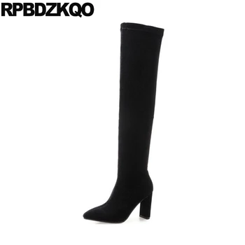 designer shoes women luxury 2018 pointed toe velvet slim chunky black long thigh high boots over the knee heel sexy handmade
designer shoes women luxury 2018 pointed toe velvet slim chunky black long thigh high boots over the knee heel sexy handmade