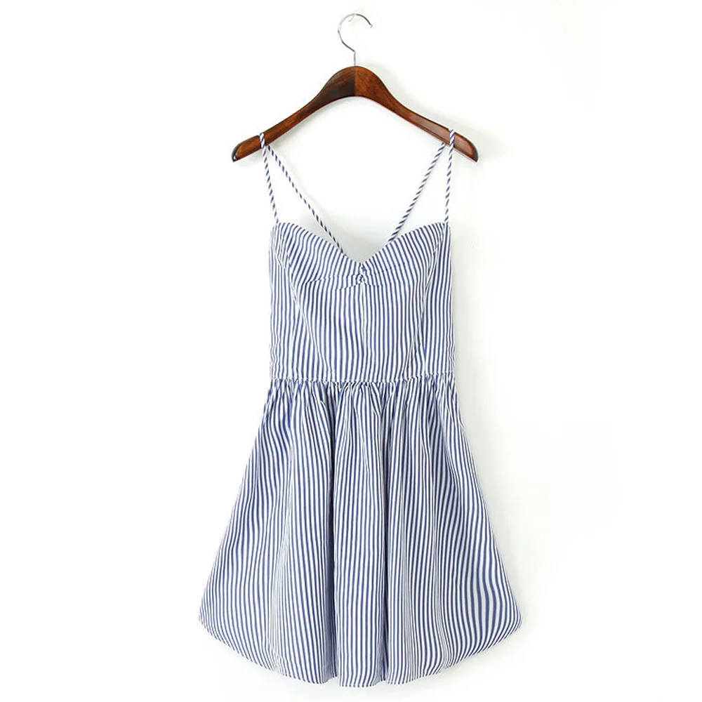 ANSFX Trendy Striped Spaghetti Strap Backless Halter Back Cross Lacing up Tied Bow Slim Sexy Women A-Line Mini Dress 4 Colors
ANSFX Trendy Striped Spaghetti Strap Backless Halter Back Cross Lacing up Tied Bow Slim Sexy Women A-Line Mini Dress 4 Colors