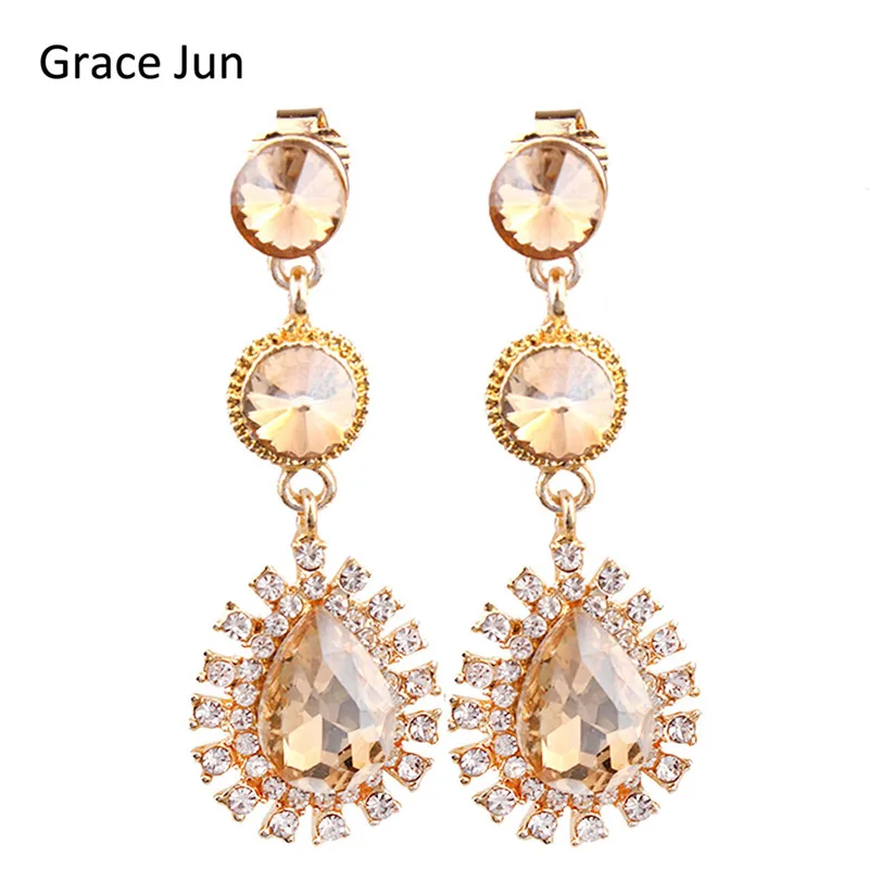 Grace Jun New 7 Colors Choose Austrian Crystal Clip on Earrings Non Piercing for Women Elegant Waterdrop Earrings Bijouterie
Grace Jun New 7 Colors Choose Austrian Crystal Clip on Earrings Non Piercing for Women Elegant Waterdrop Earrings Bijouterie