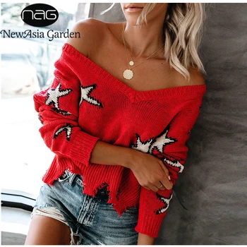 NewAsia V-neck Tassel Sweaters Women Sexy Off Shoulder Pullover Feshion Ripped Knit Crochet Jumper Loose Sweater 2019 Pull Femme
NewAsia V-neck Tassel Sweaters Women Sexy Off Shoulder Pullover Feshion Ripped Knit Crochet Jumper Loose Sweater 2019 Pull Femme