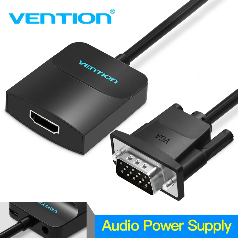 Vention VGA to HDMI Converter Cable with 3.5mm Audio VGA HDMI Adapter with Power 1080P Video Audio Converter for PC Laptop HDTV
Vention VGA to HDMI Converter Cable with 3.5mm Audio VGA HDMI Adapter with Power 1080P Video Audio Converter for PC Laptop HDTV