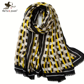 Marte&Joven Elegant Women Yellow Dot Thin Scarves Soft Long 180*90cm Spring Autumn Warm Pashmina Shawl for Female Bandana Hijab
Marte&Joven Elegant Women Yellow Dot Thin Scarves Soft Long 180*90cm Spring Autumn Warm Pashmina Shawl for Female Bandana Hijab