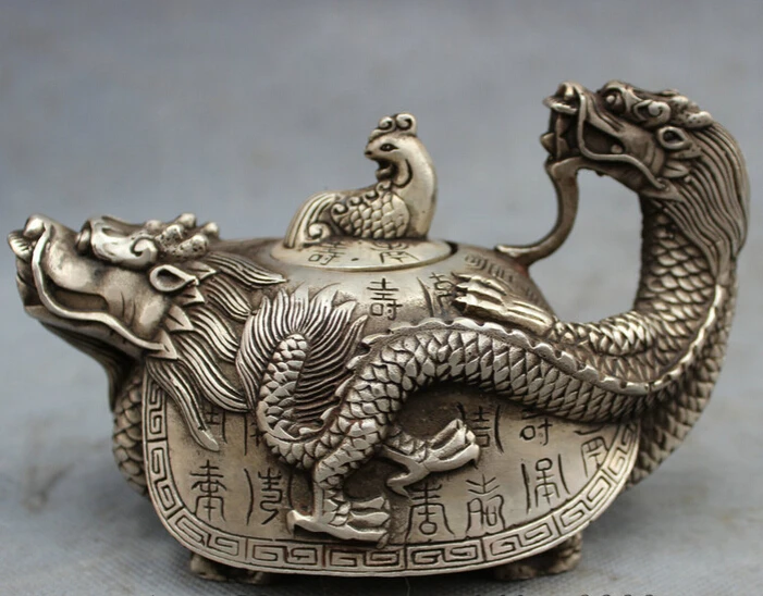 song voge gem S2548 Chinese Silver Longevity Shou Dragon Turtle Phoenix Statue Incense Burner Censer
song voge gem S2548 Chinese Silver Longevity Shou Dragon Turtle Phoenix Statue Incense Burner Censer