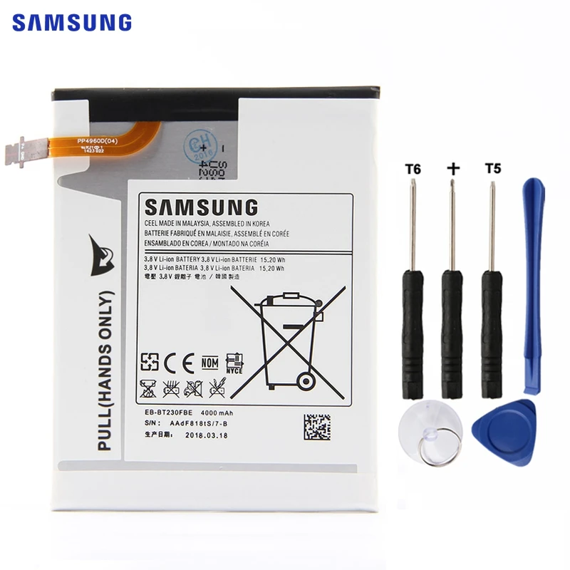 SAMSUNG Original Replacement Tablet Battery EB-BT230FBE EB-BT239ABE For SAMSUNG Galaxy Tab 4 7.0 SM-T230 SM-T231 SM-T235 4000mAh
SAMSUNG Original Replacement Tablet Battery EB-BT230FBE EB-BT239ABE For SAMSUNG Galaxy Tab 4 7.0 SM-T230 SM-T231 SM-T235 4000mAh
