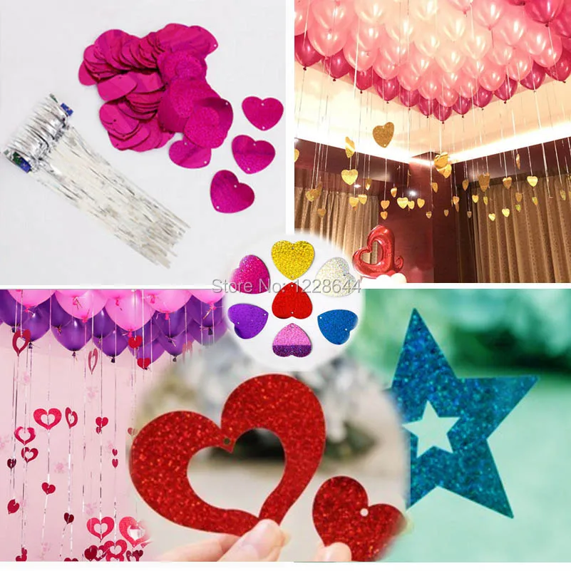 100pcs Laser pendants + silver foil curtain Favorite Wedding decorations Balloon decoration accessories Party supplies
100pcs Laser pendants + silver foil curtain Favorite Wedding decorations Balloon decoration accessories Party supplies