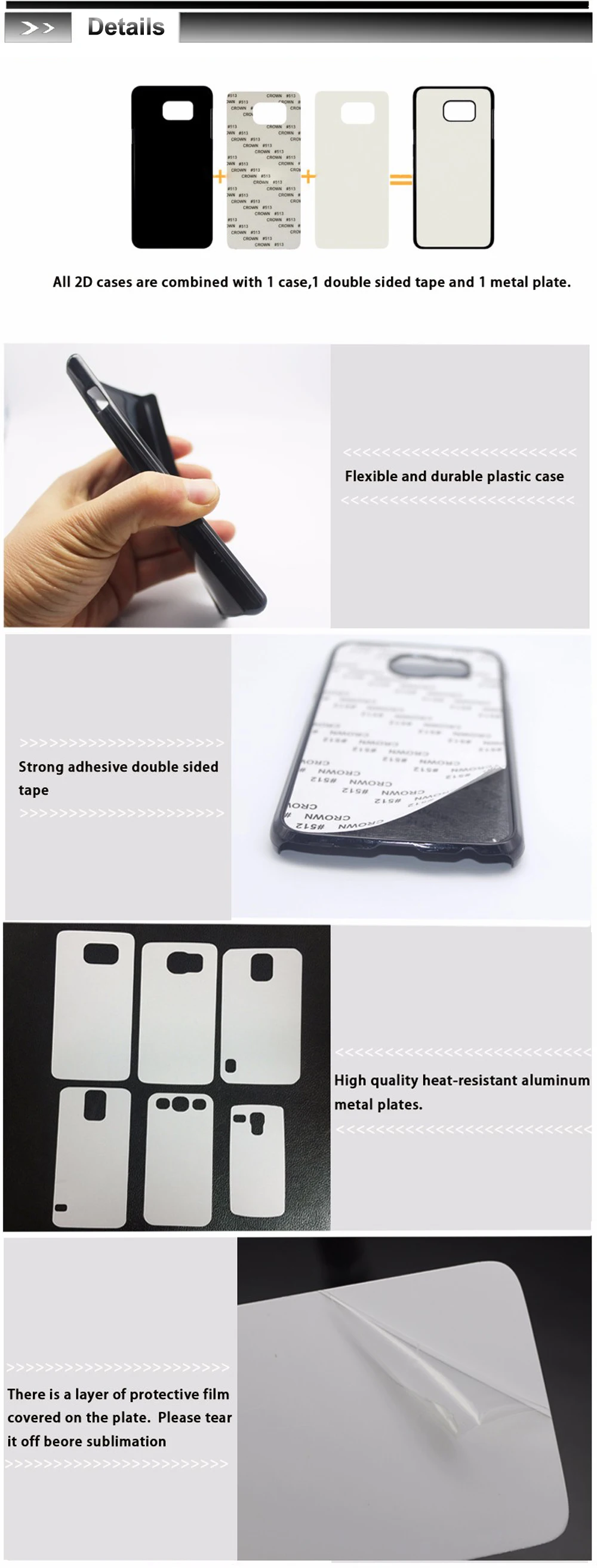 NSB Uni 2D Blank Sublimation Phone Cover for Samsung S9 S9 Plus Plain 2D Pc Sublimation Phone Case Transfer Cover Printing Case