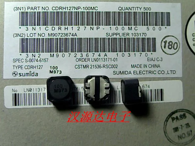 CDRH127NP-100MC 10UH 5.4A 12X12X8MM SUMIDA original SMD power inductors 
CDRH127NP-100MC 10UH 5.4A 12X12X8MM SUMIDA original SMD power inductors