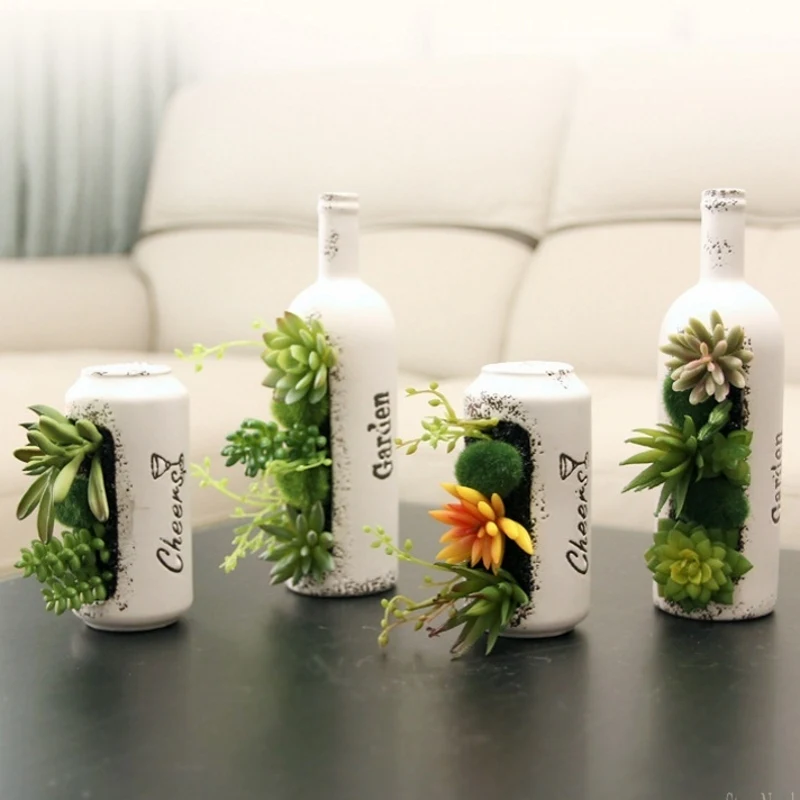 Wine Bottle+Succulent plants set Real Touch Mini palm bonsai artificial fleshiness Cactus decorative flower for table decoration
Wine Bottle+Succulent plants set Real Touch Mini palm bonsai artificial fleshiness Cactus decorative flower for table decoration