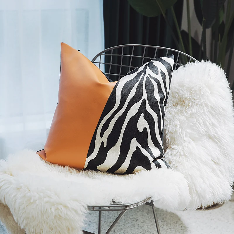 2022 Cushion Cover Decorative Pillow Case Modern Zebra Stripe PU Patchwork High Density Coussin Room Sofa Art Decor
2022 Cushion Cover Decorative Pillow Case Modern Zebra Stripe PU Patchwork High Density Coussin Room Sofa Art Decor