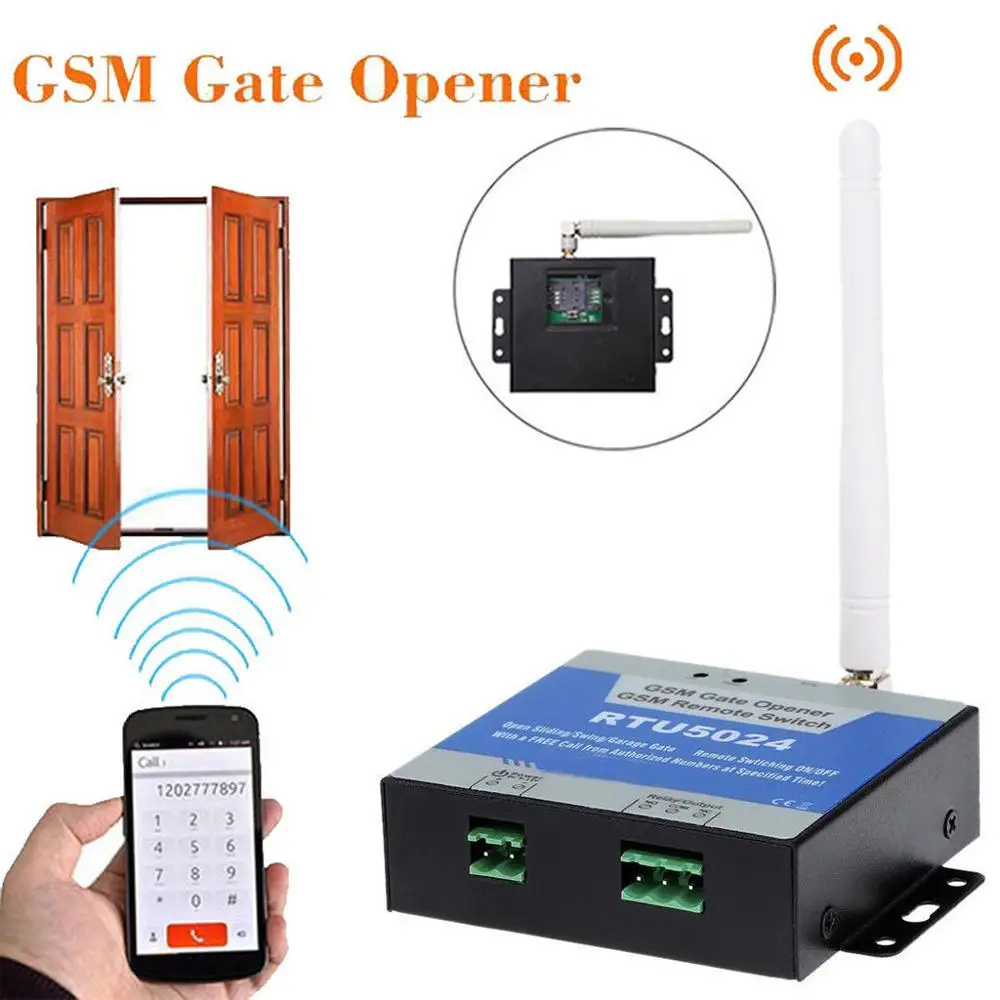 RTU5024 GSM Door Gate Opener Wireless Remote Control On/Off Switch Free Call SMS Door Access Wireless Door Opener By Free @16
RTU5024 GSM Door Gate Opener Wireless Remote Control On/Off Switch Free Call SMS Door Access Wireless Door Opener By Free @16