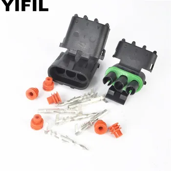 50/100sets/lot 3 Pin/Way Female And Male Weatherpack Series Connector Plug Kit For Delphi 12010717 12015793
50/100sets/lot 3 Pin/Way Female And Male Weatherpack Series Connector Plug Kit For Delphi 12010717 12015793